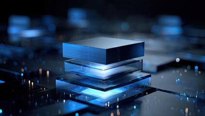 Abstract digital technology cubes