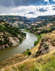 High-angle view of a river valley