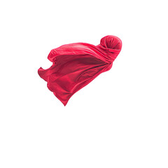 Fototapeta premium Crimson Red Fabric Swirling on Black Background