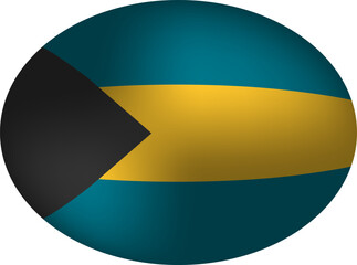 Bahamas Flag Badge - Oval Sphere Design