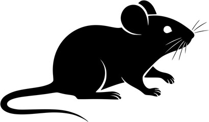 Obraz premium Black mouse silhouette vector illustration rodent pest control clip art animal graphic design image art 