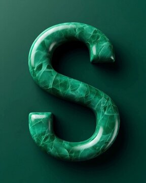 green letter s, 3d, symbol, sign S