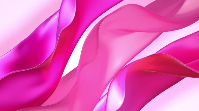 4K loop abstract cloth simulation art. Colorful glossy mixed material. 3D motion graphics waving fabric, satisfying folds and floating textile layers in red pink tones, fashion wavy drapery wallpaper.