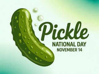 Celebrate national pickle day on november 14 with a delicious green pickle illustration