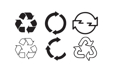 Obraz premium Recycle icon set. Recycle arrow collection. Recycling icon. Flat style icon recycle arrow symbol web graphic design. vector illustration eps 10.