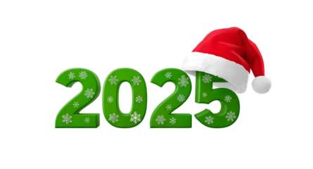 A colorful 3D illustration featuring text, numbers, and symbols for new year celebrations, sales, and discounts, isolated on a white background. The design includes festive elements for Christmas, hol