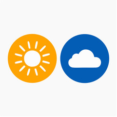 Vector art of weather forecast icon symbol of sun and cloud sunny and cloudy weather meteorology sign weather condition climate change vector illustration