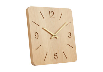 Isolated wall clock showing approximate time showing at quarter past one daylight indoor