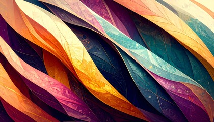 Abstract swirling ribbons of vibrant colors