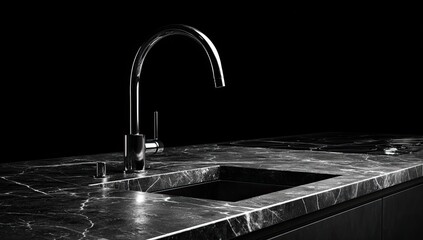 Modern kitchen sink and faucet