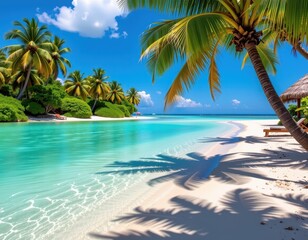Turquoise waters, white sand beaches, lush palm trees swaying gently in the Caribbean breeze. Paradise found, travel, nature, sand