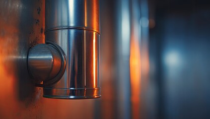 Close-up of a metallic vent pipe