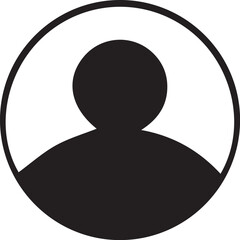 User Profile Icon Vector – Person Avatar Silhouette, Human Account Symbol, Simple Isolated Design