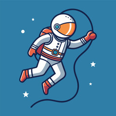  Astronaut floating vector icon Art & Illustration