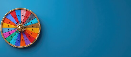 Obraz premium Colorful spinning wheel against a vibrant blue background