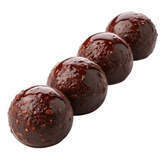 Delicious Dark Brown Food Balls Isolated on Transparent Background PNG