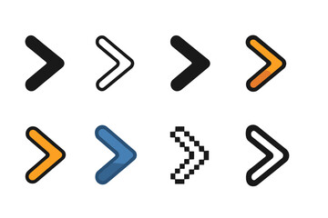 Obraz premium Brutalist Icon Set. Prompt Input Styles silhouette set : flat prompt input icon, outline prompt input icon, bold prompt input icon, gradient prompt