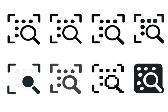Pattern Recognition Icons. Pattern Recognition Styles silhouette set : flat pattern recognition icon, outline pattern recognition icon, bold pattern