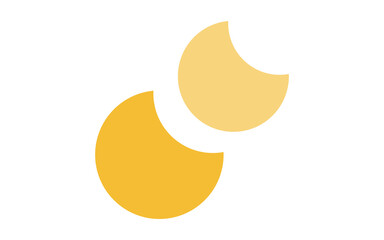 Abstract Overlapping Crescent Moon Shapes in Warm Yellow