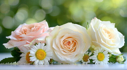 bouquet of white roses