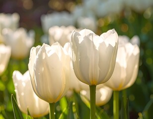 White tulips in sunlight (2)