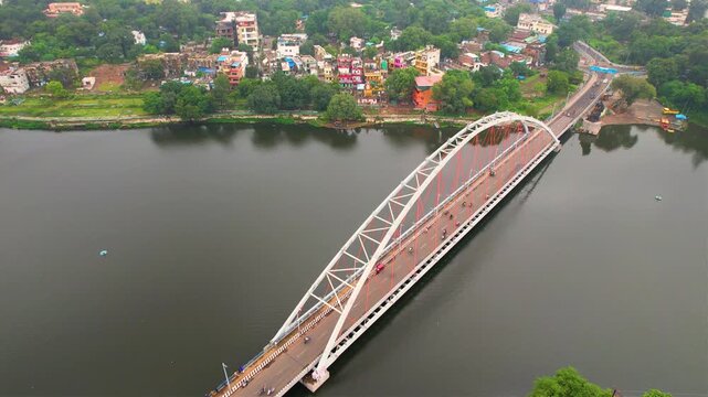 Rani Kamlapati Arch Bridge In The City Of Bhopal, Lower Lake, Jahangirabad, Madhya Pradesh, India.
