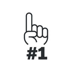 Number One Fan Minimalist Line Art Symbol on Transparent Background