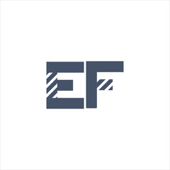 Ef monogram with diagonal stripe cutouts modern geometric logo icon
