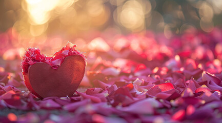 heart of petals of roses