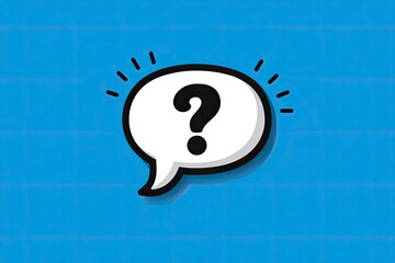 A comic book style question mark graphic
