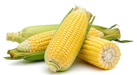 Fresh Corn on the Cob with Husks Keywords: corn, maize, cobs, food, vegetable, yellow, kernels