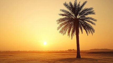 Sunset over arid land