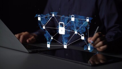 Cyber security protection and cyber security strategies against cyber threats, system hacks,...