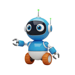Cute 3D Robot Pictures 3D Isolated on White Background