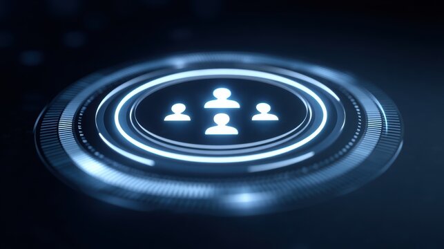 Digital representation of user connections in a futuristic interface design.