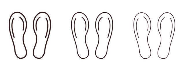 Soles icons in thin line symbols with editable strokes