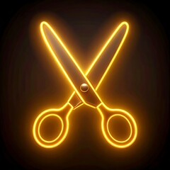 Neon scissors graphic