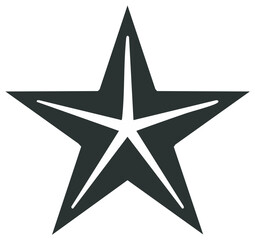 Fototapeta premium Five-Pointed Star Symbol Illustration - Graphic Dark Star with Light Inlay Decoration