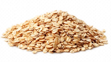 Pile of rolled oats isolated on white background