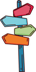 Direction Signpost icon for vacation, exploration, and adventure journey
