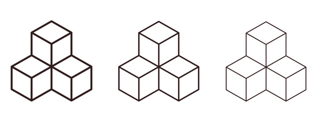 Inventory icons in thin line symbols with editable strokes