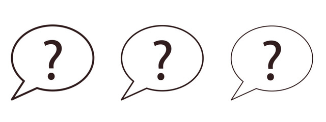 Interrogation icons in thin line symbols with editable strokes