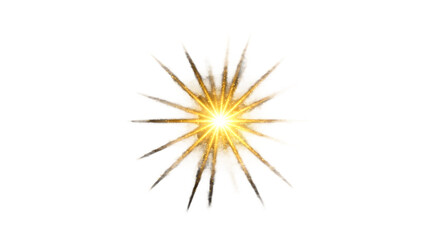 Fototapeta premium Golden Starburst Light Effect on Black Background png clear alpha channel cutout isolated on transparent background