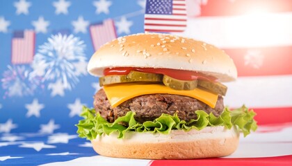 Patriot burger featuring American flag motif, perfect for a festive celebration