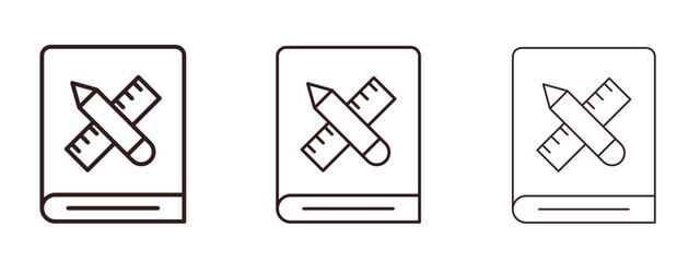 Brand guidelines icons in thin line symbols with editable strokes