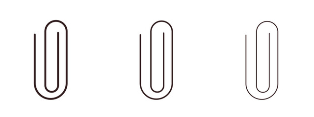 Attachment clip icons in thin line symbols with editable strokes