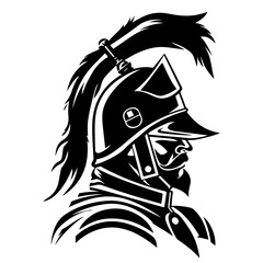 Hussar Soldier Flat Black Logo Design Featuring Knight Warrior Cavalry Rider and Fighter Silhouette Perfect for Historic Military Vintage Vector Illustrations
