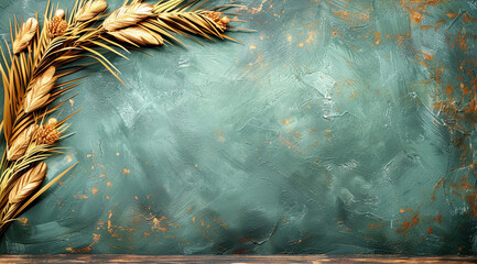 grunge background with wheat ears