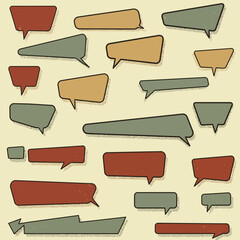 Obraz premium Seamless pattern of retro textured speech bubbles in muted colors