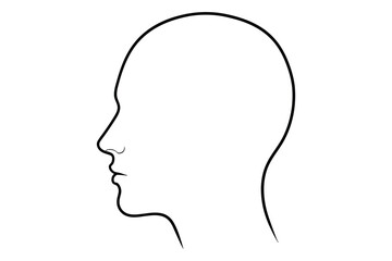 Vector art of head silhouette a simple vector illustration of a human head in profile, perfect for use in medical, educational, or design projects